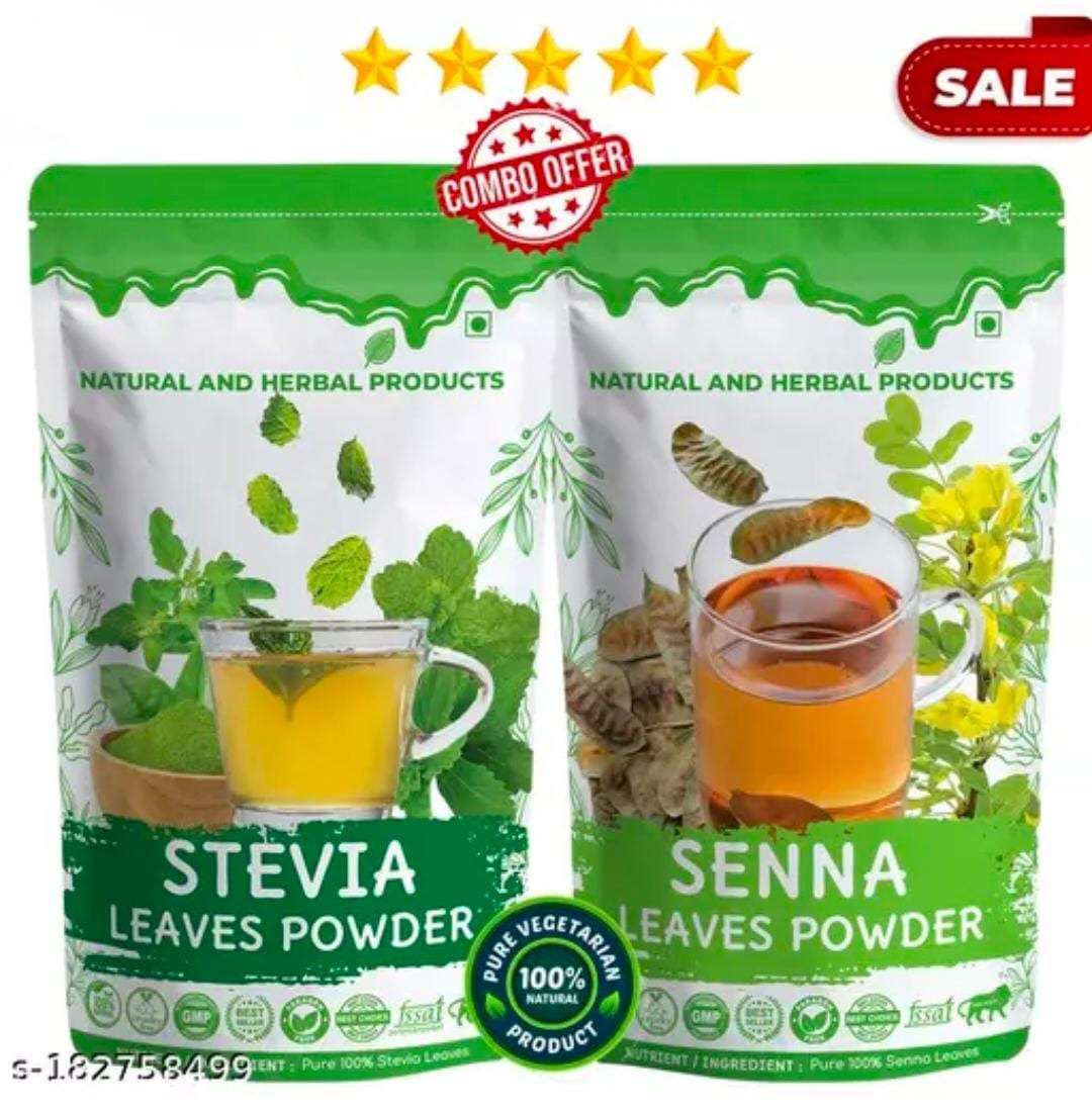 Combo Pack - Stevia leaves powder + Senna leaves Powder