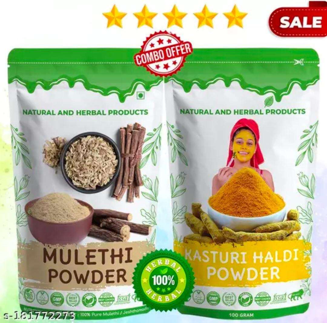 Combo Pack - Mulethi Powder + Kasturi Haldi Powder