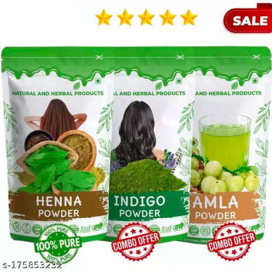 Combo Pack - Henna Powder, Indigo Powder & Amla Powder